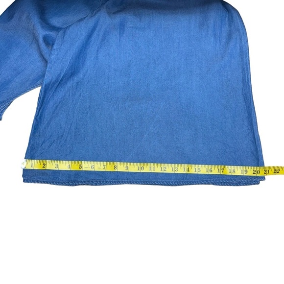 Soft Surroundings Romper Denim Blue Chambray Culottes Jumpsuit Women Size Medium - Picture 15 of 15